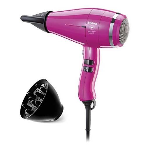 Valera vanity comfort hot pink, asciugacapelli professionale a ioni, phon leggero e silenzioso, un asciugatura veloce, 2000 watt, rosa