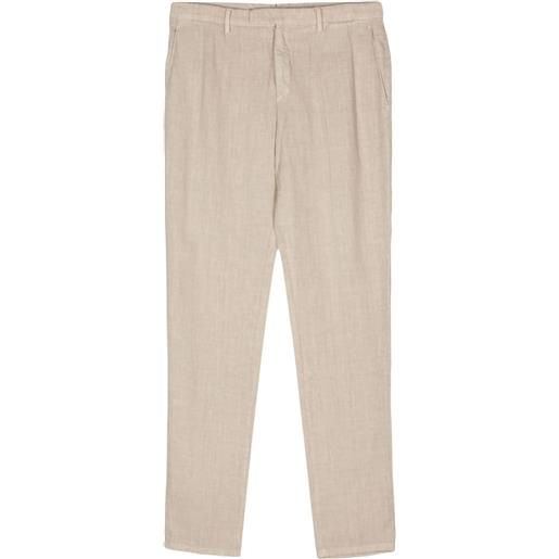 Boglioli pressed-crease linen trousers - toni neutri