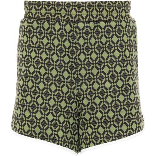 Wales Bonner geometric-patterned jersey shorts - verde