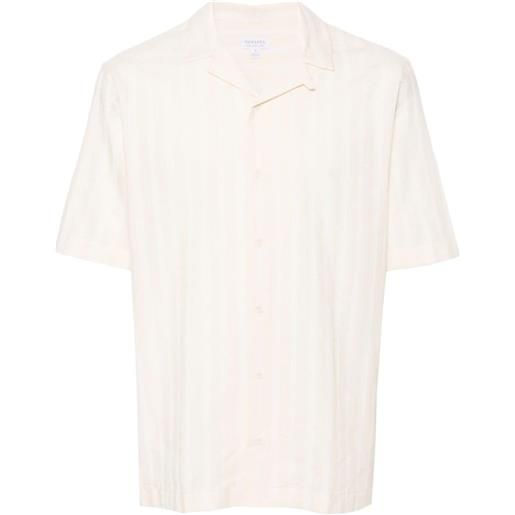 Sunspel embroidered-stripes cotton shirt - toni neutri