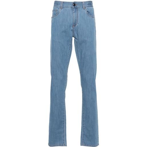 Canali jeans slim a vita media - blu