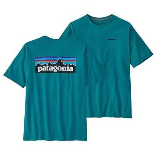 Patagonia m's p-6 logo responsibili-tee t-shirt, belay blue, m uomo