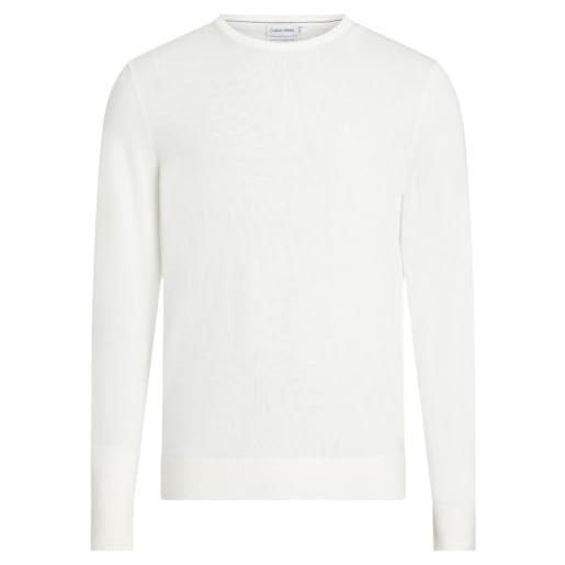 Calvin Klein Jeans calvin klein superior wool crew neck sweater k10k109474 maglioni, bianco (egret), m uomo