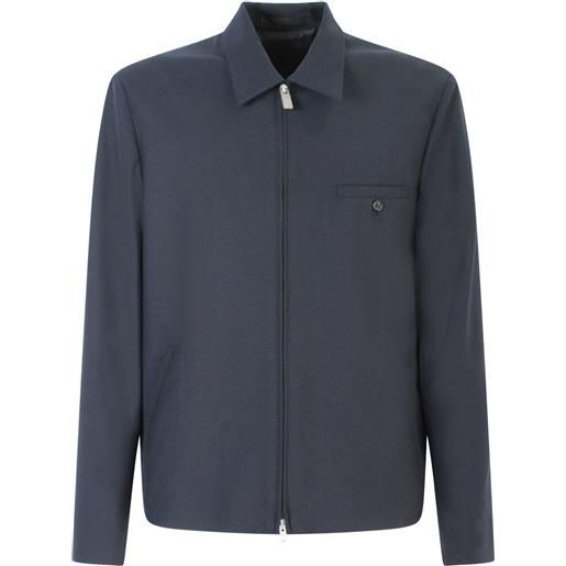 PAOLO PECORA giacca blu con zip per uomo