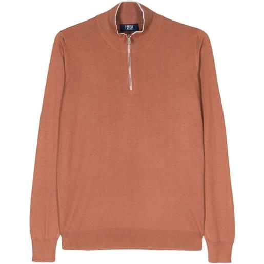 Fedeli cashmere-silk blend fine-knit jumper - arancione