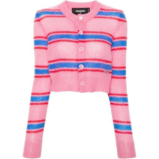 Dsquared2 striped cropped cardigan - rosa