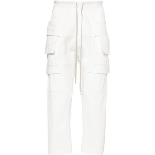 Rick Owens DRKSHDW pantaloni sportivi creatch crop - bianco