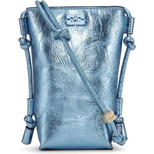 GANNI borsa a tracolla metallizzata - blu