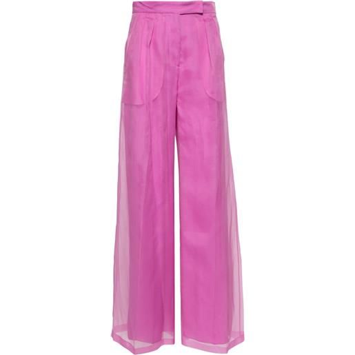 Max Mara pantaloni dritti semi trasparente - rosa