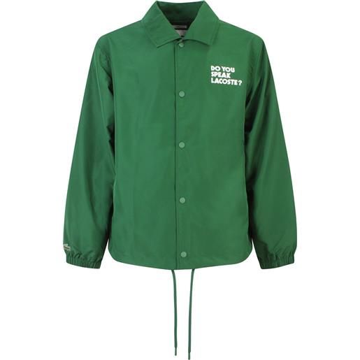 LACOSTE giacca verde con logo per uomo