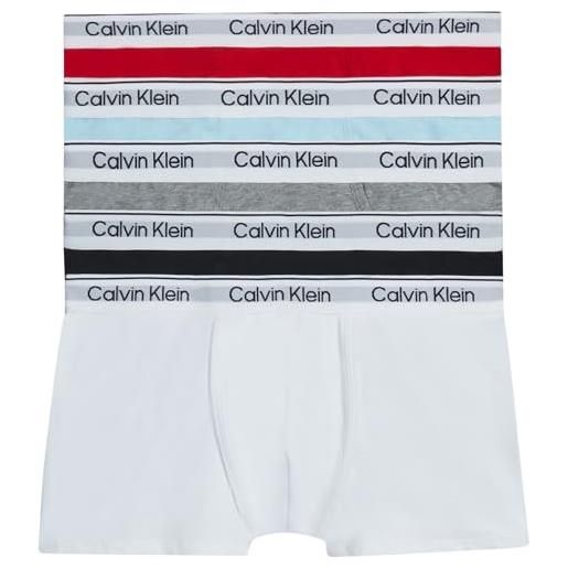 Calvin Klein 5 pezzi baule trunk, powdersky/medred/pwh/grhtr/pbl, 10-12 bambini e ragazzi