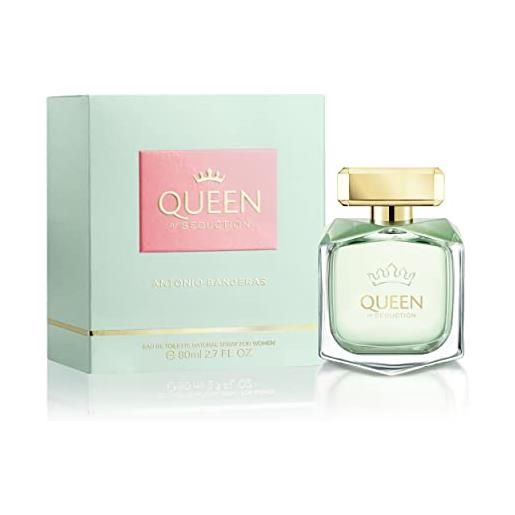 Banderas perfumes, queen of seduction, eau de toilette spray per donne, fragranza floreale con mote marine, 80 ml