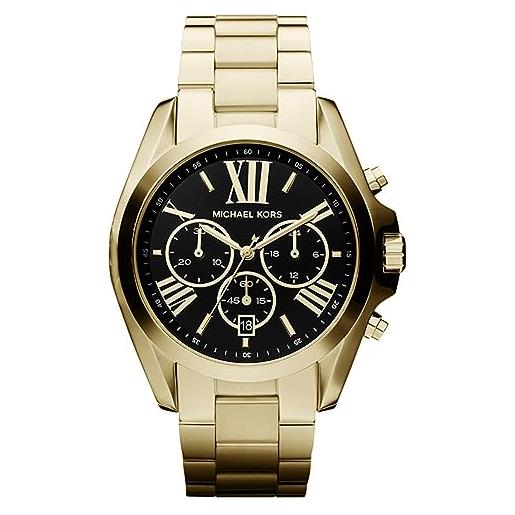 Michael Kors oversized bradshaw orologio al quarzo cronografo con cinturino in acciaio inossidabile oro da donna mk5739
