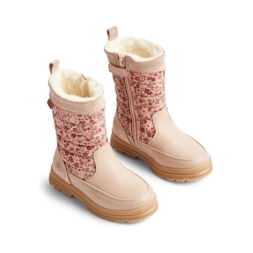 Wheat koa tex-scarpe da bambino con chiusura lampo, unisex, traspiranti, impermeabili, neve, 2031 rose dawn, 34 eu
