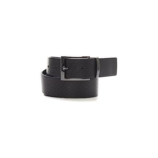 Emporio Armani cintura reversibile h35 stampa intreccio y4s195 y231j black/black