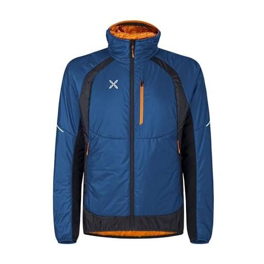 MONTURA vulcan 2.0 jacket uomo mjak85x 8766 colore blu/mandarino arancio capo ideale per sci alpinismo alpinismo trekking polartec