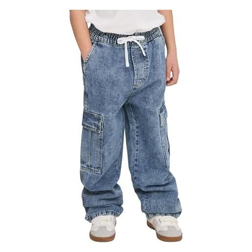 TERRANOVA bambino jeans cargo wide leg. Vestibilità ampia