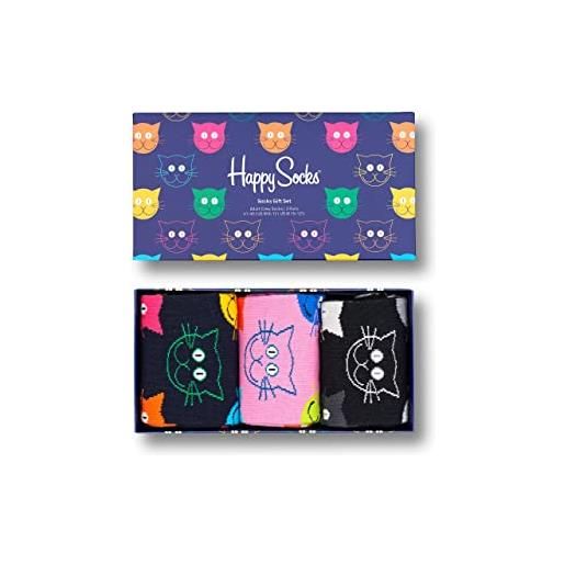 Happy Socks animal gift box, calzini unisex adulto, multicolor, 41-46 confezione da 3
