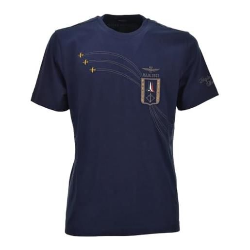 Aeronautica Militare t-shirt girocollo cotone blu frecce tricolori p24