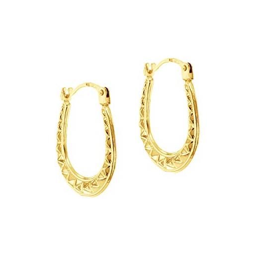Carissima gold orecchini ad anello da donna, oro giallo 9k (375)