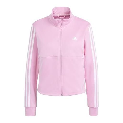 adidas aeroready train essentials 3-stripes track jacket top, bliss pink, s women's