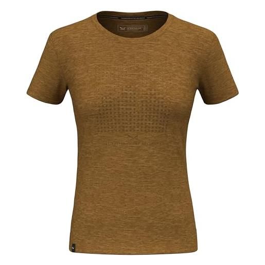 Salewa eagle dotted mountain merino t-shirt women, golden brown, xxs