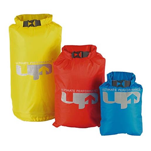 Ultimate Performance - set di 3 sacchetti impermeabili per esterni, disponibili in giallo/rosso/blu, 8/4/2 litri