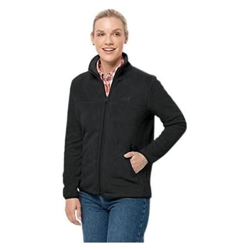 Jack Wolfskin, chilly walk, giacca in pile, nero 6000. , l, donna