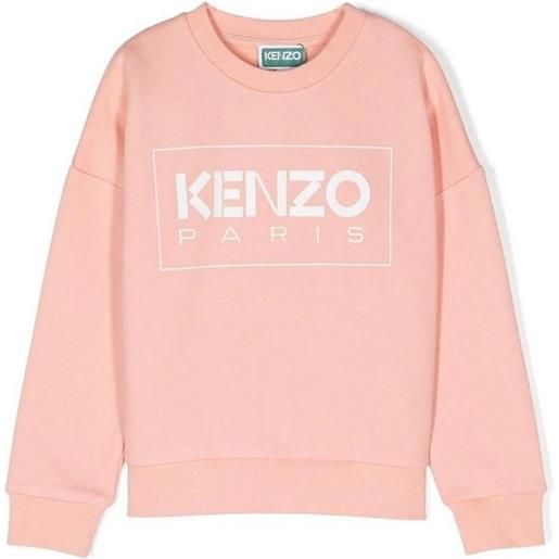 Kenzo felpa bambina in misto cotone rosa