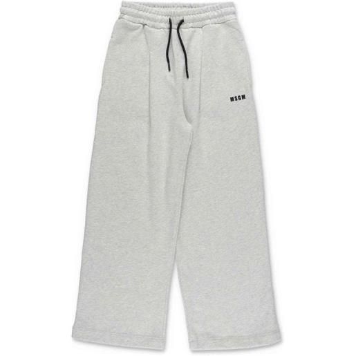 M.s.g.m. pantaloni in felpa di cotone grigio
