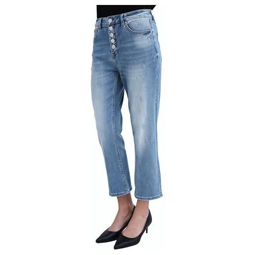 MET - jeans donna, pantaloni donna, donna jeans, vita alta, vestibilità straight | modello nos renza, blu con sfumature. (it, numero, 32, slim, regular, blu con sfumature)