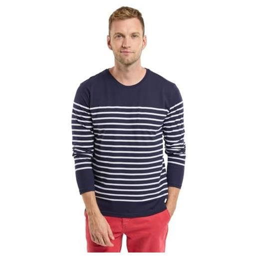 Armor-lux armor lux marinière port-louis héritage homme maglietta a maniche lunghe, bianco (400 blanc/navire 400), medium uomo