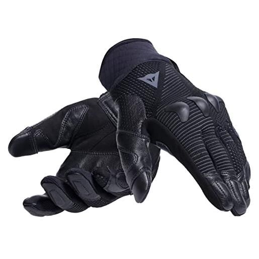 DAINESE - unruly ergo-tek gloves, guanti moto da uomo, tessuto senza cuciture, rinforzi in pelle, protezione nocche, touch screen, nero/antracite, s