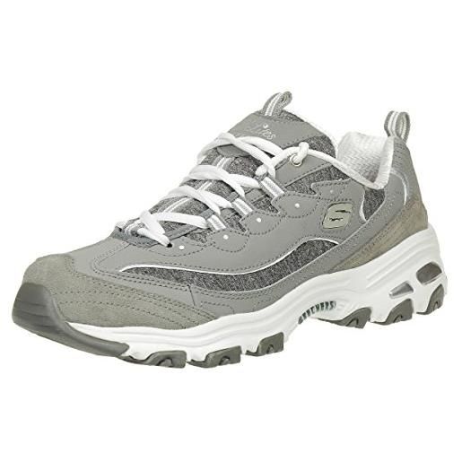 Skechers d'lites me time-11936, scarpe da ginnastica donna, grigio grey gyw, 39 eu