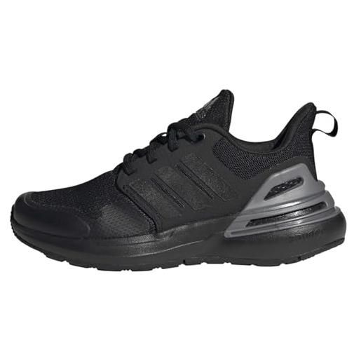 adidas rapidasport k, shoes-low (non football), core black/core black/iron met, 36 eu