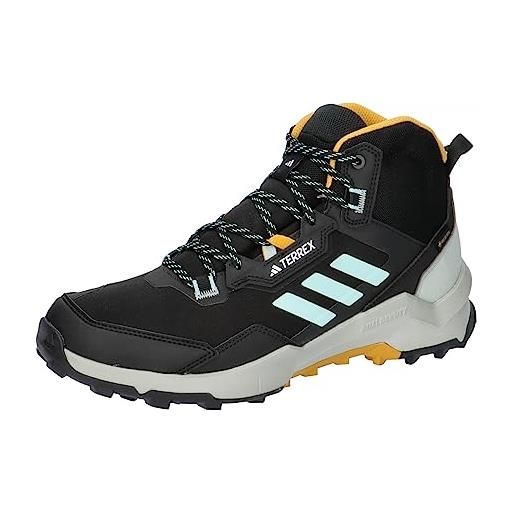 Adidas terrex ax4 mid gtx, sneaker uomo, core black/semi flash aqua/preloved yellow, 42 2/3 eu