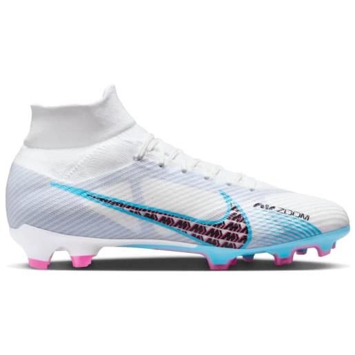 Nike zoom mercurial superfly 9 pro fg, scarpe da calcio uomo, bianco (white baltic blue pink blast indigo haze), 47.5 eu