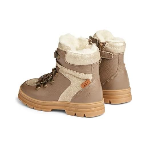 Wheat toni tex hiker-scarpe invernali per bambini, 100% pelle, traspiranti, impermeabili, neve, rosa 2026, 34 eu