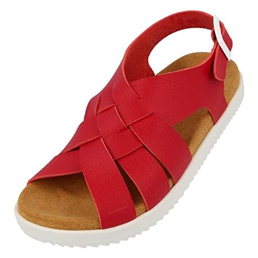 HAFLINGER elba summer slide - sandali vegani con cinturino, colore: rosso, 39 eu