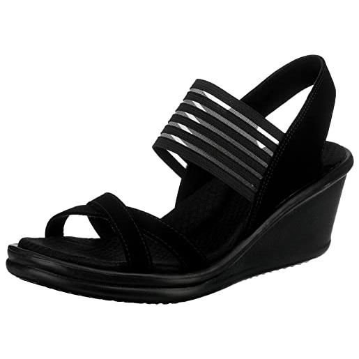 Skechers rumblers - solar burst, sandali a punta aperta donna, nero, 36 eu
