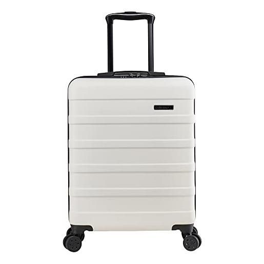Cabin Max, anode, 55x40x20cm trolley bagaglio a mano, valigia leggera, rigida, con 4 ruote, serratura a combinazione, bianco, 55 x 40 x 20 cm