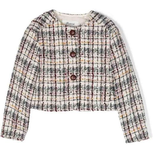 Bonpoint giacca da bambina in misto lana tartan