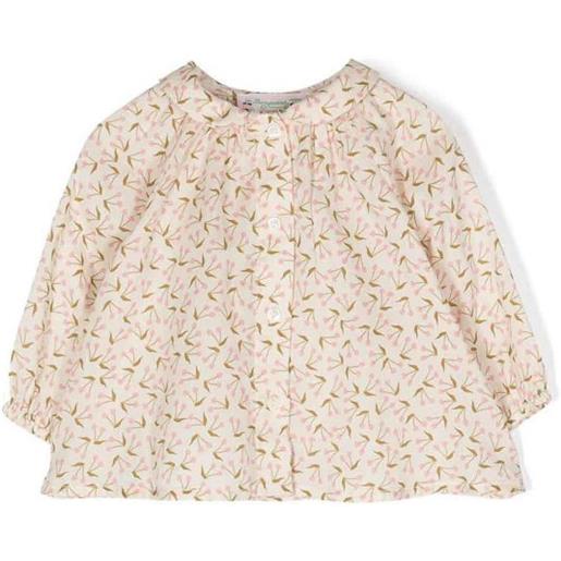 Bonpoint blusa da bambina in cotone stampato panna