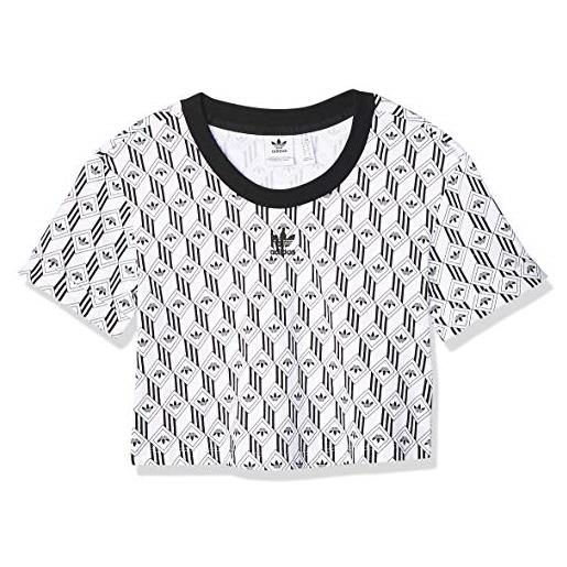 adidas cropped t-shirt t-shirt, donna, black/white, 46