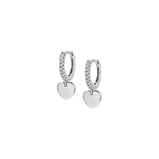 Nomination orecchini cerchi con cuore in argento 925 con zirconi 148604/001