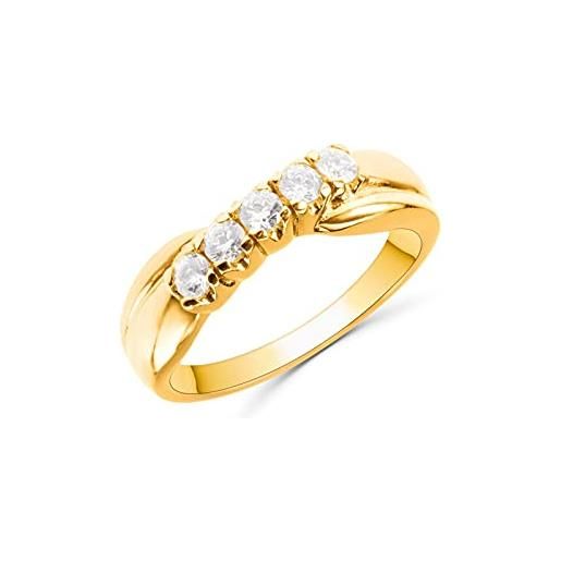 Anellissimo anello incrocio riviera donna argento 925 placcato 18 carati con zirconi - 16