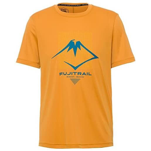 ASICS fujitrail logo ss top tee 2011c381-801, mens t-shirt, yellow, m eu