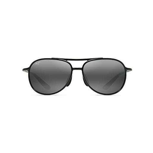 Maui Jim alelele bridge occhiali, gloss black, 60/16/140 unisex adulti, nero brillante