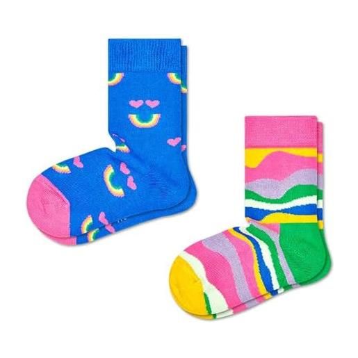 Happy Socks 2 pacchetto calzini, multi, 2-3 anni unisex-bambini e ragazzi