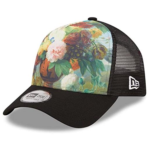 New Era cappellino trucker regolabile - louvre floral black, nero , etichettalia unica